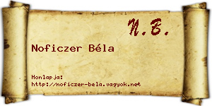 Noficzer Béla névjegykártya